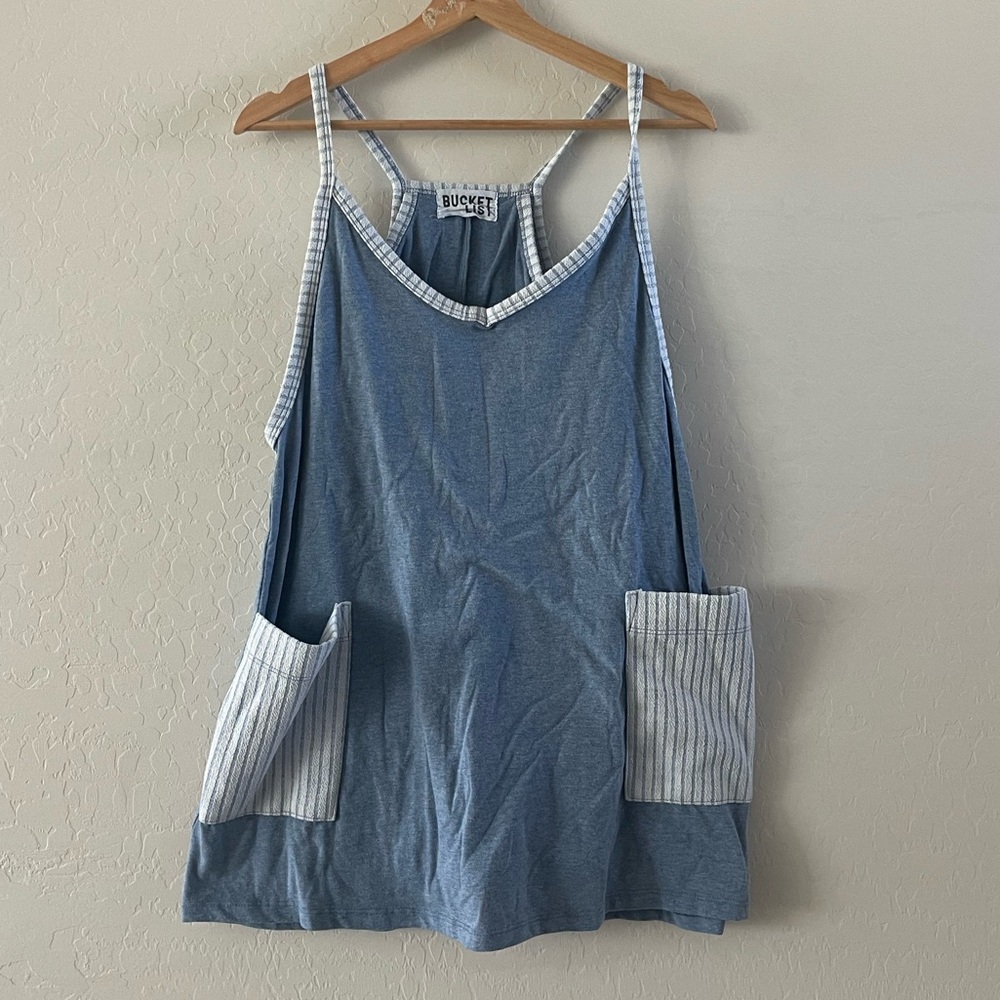 BUCKETLIST Blue and White Mini Dress